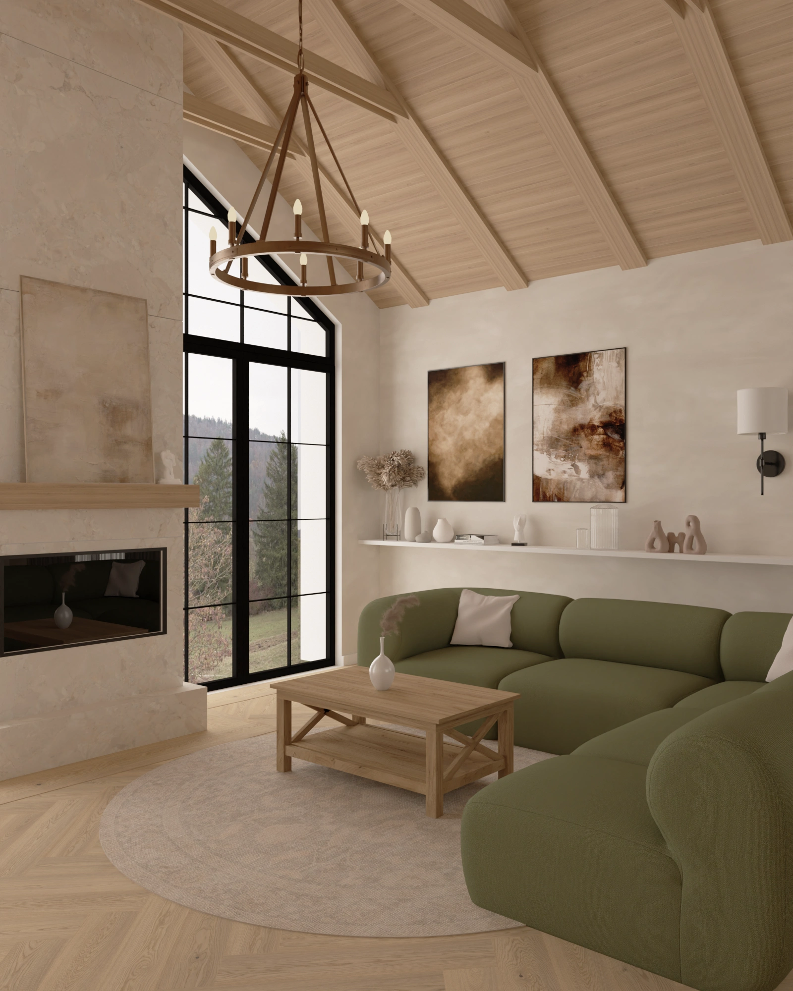 Salon pod drewnianym stropem – Salony